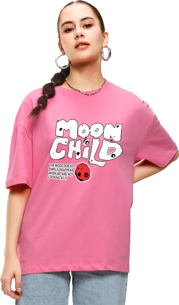 Pink_Cotton_Blend_Printed_Round_Neck_Half_Sleeve_Oversized_T-Shirt_For_Women