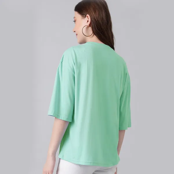 Light_Blue_Cotton_Blend_Printed_Round_Neck_Half_Sleeve_Oversized_T-Shirt_For_Women