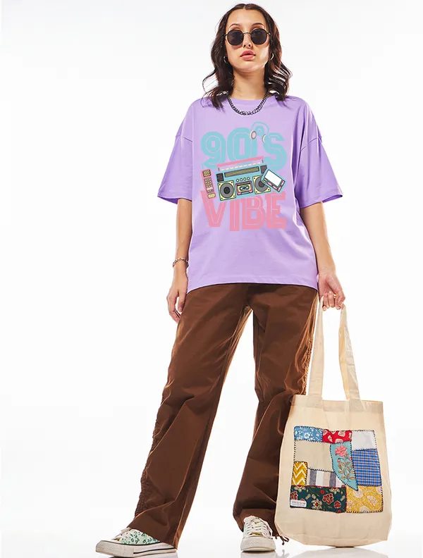 Purple_Cotton_Blend_Printed_Round_Neck_Half_Sleeve_Oversized_T-Shirt_For_Women