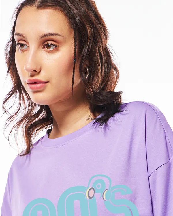 Purple_Cotton_Blend_Printed_Round_Neck_Half_Sleeve_Oversized_T-Shirt_For_Women