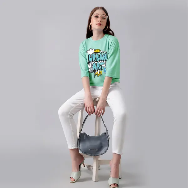 Green_Cotton_Blend_Printed_Round_Neck_Half_Sleeve_Oversized_T-Shirt_For_Women