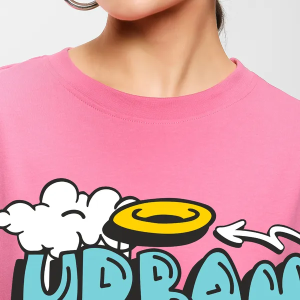 Pink_Cotton_Blend_Printed_Round_Neck_Half_Sleeve_Oversized_T-Shirt_For_Women