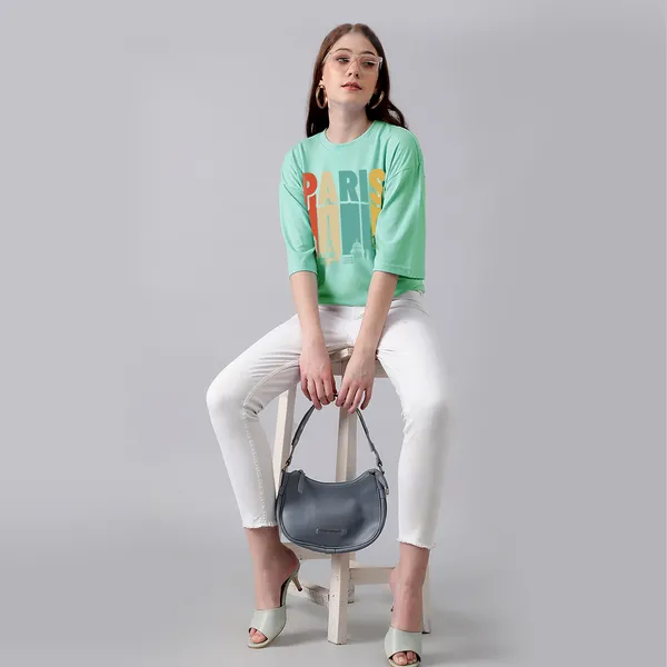 Green_Cotton_Blend_Printed_Round_Neck_Half_Sleeve_Oversized_T-Shirt_For_Women