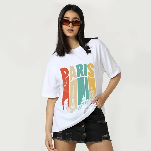 White_Cotton_Blend_Printed_Round_Neck_Half_Sleeve_Oversized_T-Shirt_For_Women