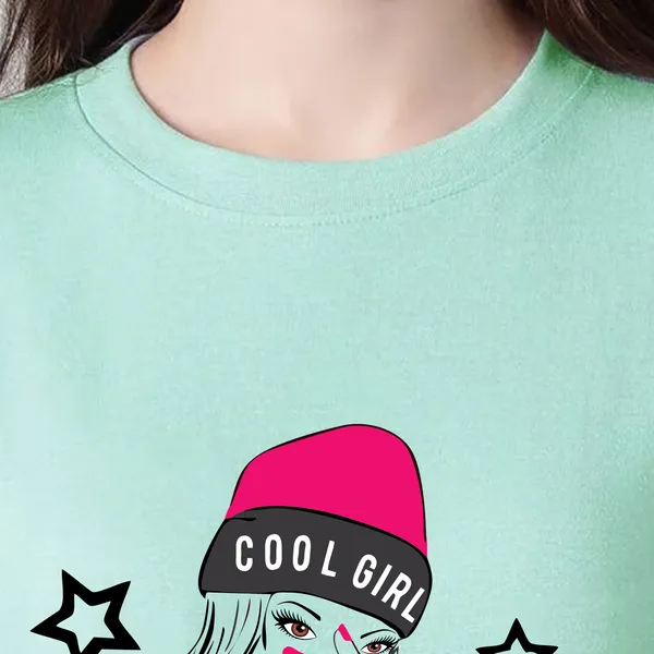 Green_Cotton_Blend_Printed_Round_Neck_Half_Sleeve_Oversized_T-Shirt_For_Women