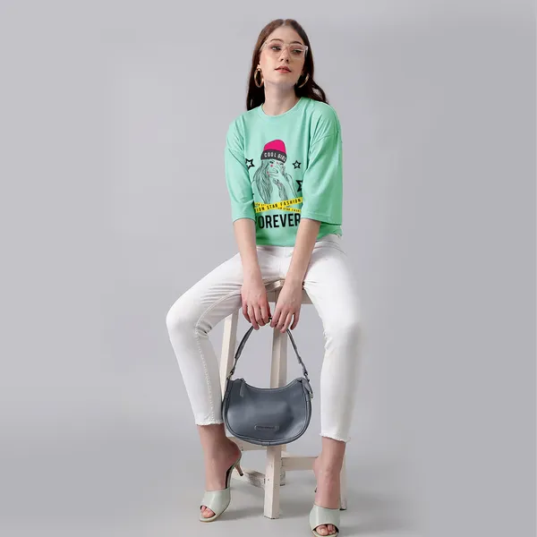 Green_Cotton_Blend_Printed_Round_Neck_Half_Sleeve_Oversized_T-Shirt_For_Women