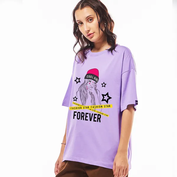 Purple_Cotton_Blend_Printed_Round_Neck_Half_Sleeve_Oversized_T-Shirt_For_Women