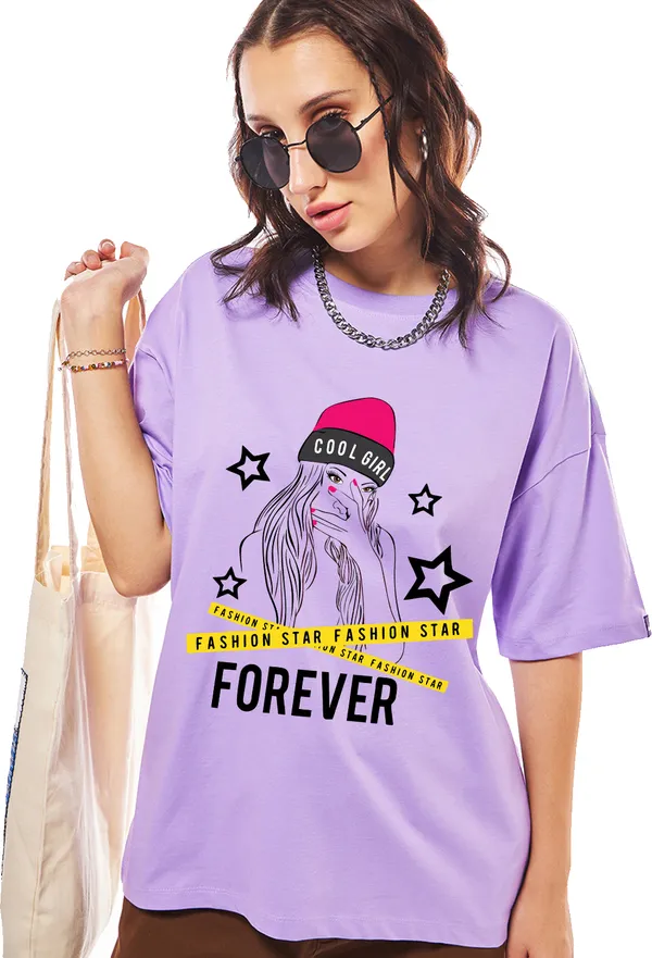 Purple_Cotton_Blend_Printed_Round_Neck_Half_Sleeve_Oversized_T-Shirt_For_Women