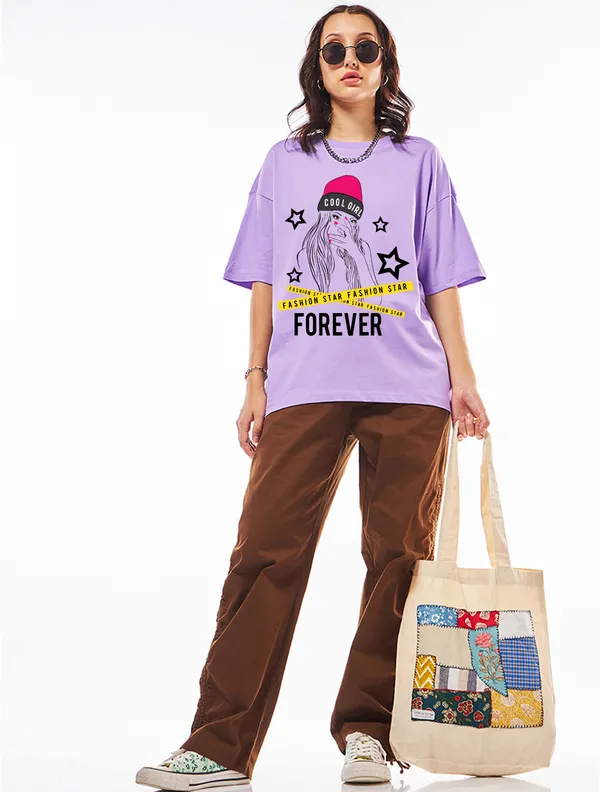 Purple_Cotton_Blend_Printed_Round_Neck_Half_Sleeve_Oversized_T-Shirt_For_Women