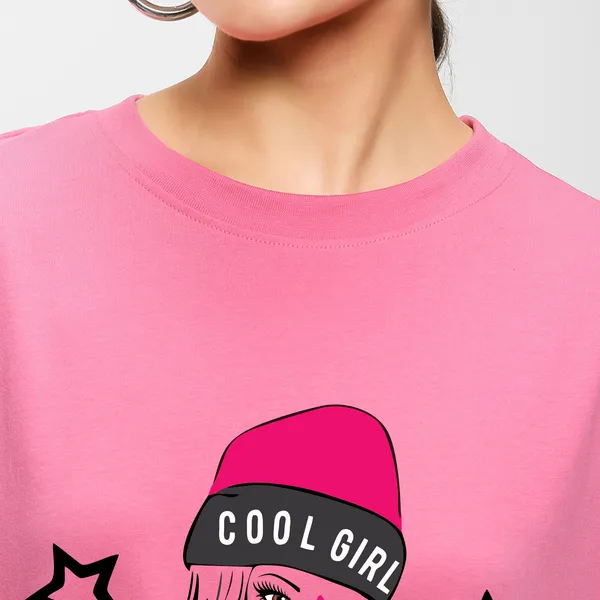 Pink_Cotton_Blend_Printed_Round_Neck_Half_Sleeve_Oversized_T-Shirt_For_Women