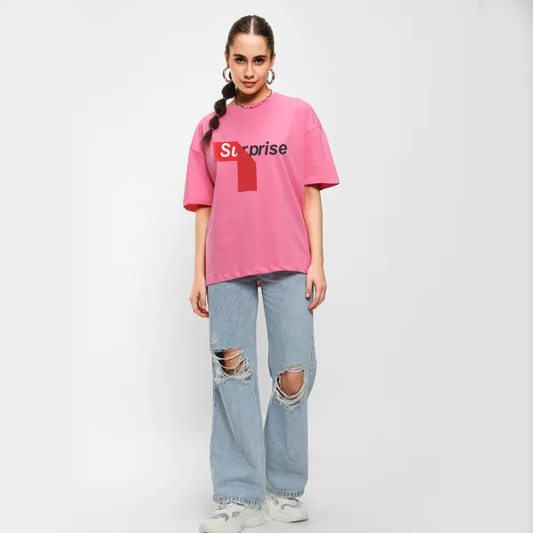 Pink_Cotton_Blend_Printed_Round_Neck_Half_Sleeve_Oversized_T-Shirt_For_Women