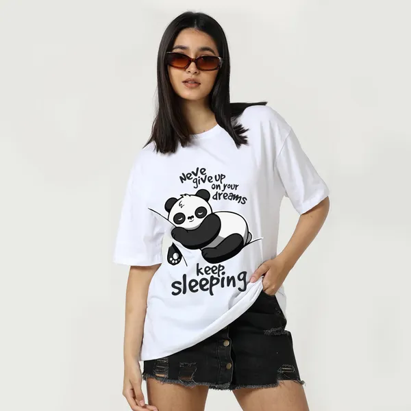 White_Cotton_Blend_Printed_Round_Neck_Half_Sleeve_Oversized_T-Shirt_For_Women