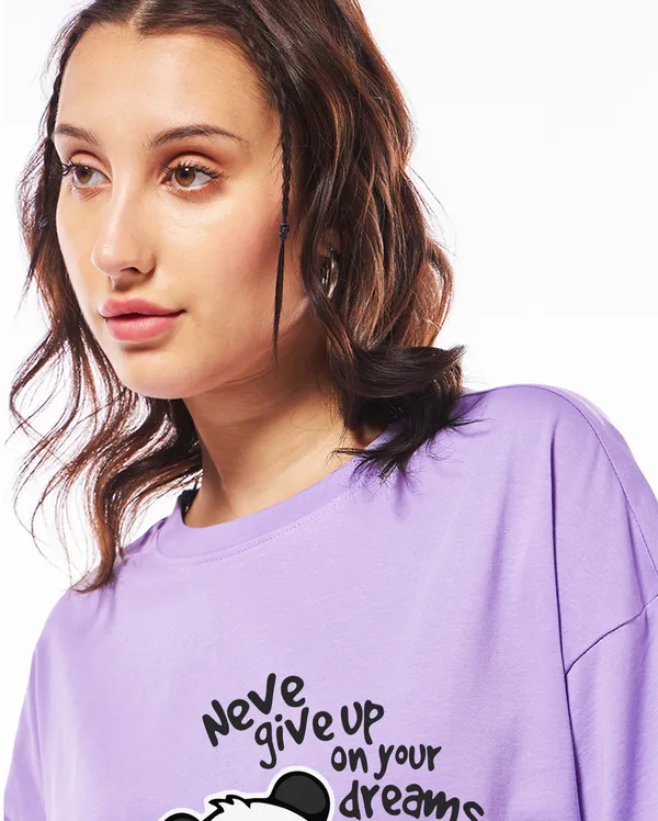 Purple_Cotton_Blend_Printed_Round_Neck_Half_Sleeve_Oversized_T-Shirt_For_Women