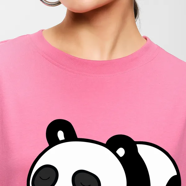 Pink_Cotton_Blend_Printed_Round_Neck_Half_Sleeve_Oversized_T-Shirt_For_Women