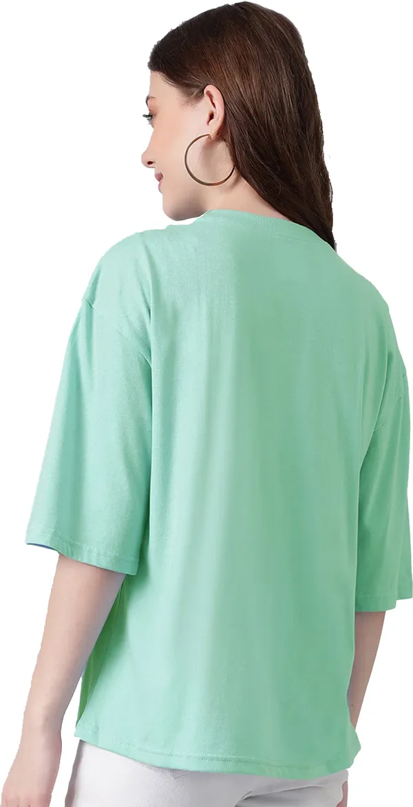 Green_Pure_Cotton_Printed_Round_Neck_Half_Sleeve_Oversized_T-Shirt_For_Women