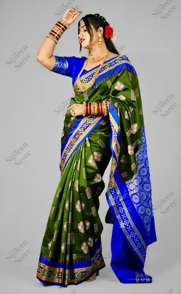 Green_Art_Silk_Synthetic_Temple_Border_Woven_Sambalpuri_Saree_For_Women