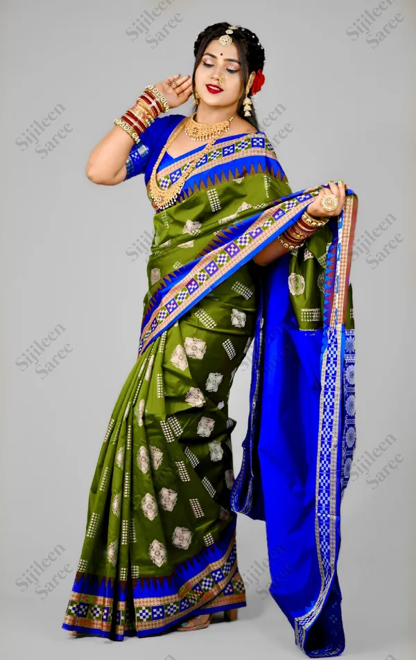 Green_Art_Silk_Synthetic_Temple_Border_Woven_Sambalpuri_Saree_For_Women