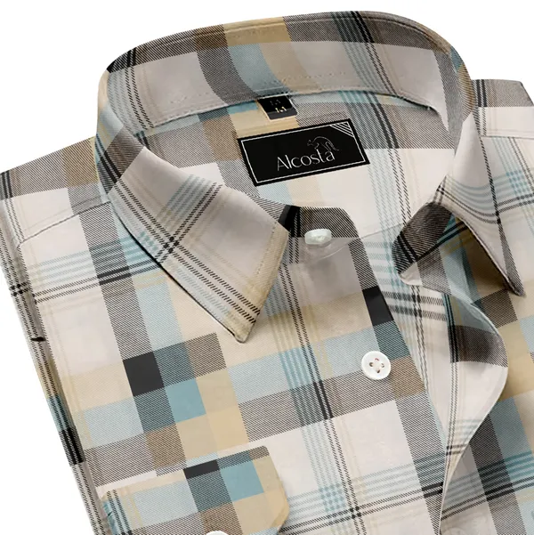 Multicolor_Plaid_Check_Cotton_Shirt_For_Men