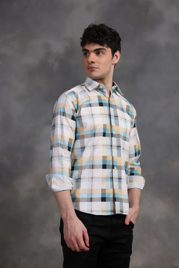 Multicolor_Plaid_Check_Cotton_Shirt_For_Men