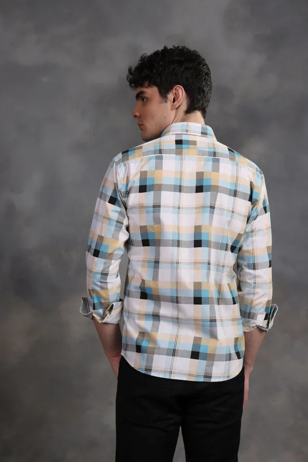 Multicolor_Plaid_Check_Cotton_Shirt_For_Men