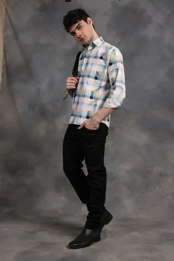 Multicolor_Plaid_Check_Cotton_Shirt_For_Men