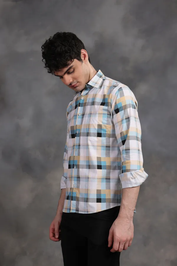Multicolor_Plaid_Check_Cotton_Shirt_For_Men