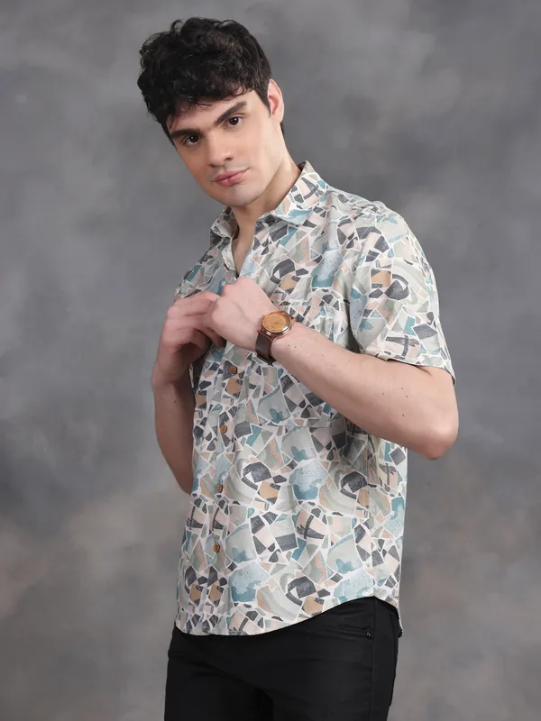 Blue_Cotton_Half_Sleeve_Stone_Cut_Pattern_Printed_Shirts_For_Men