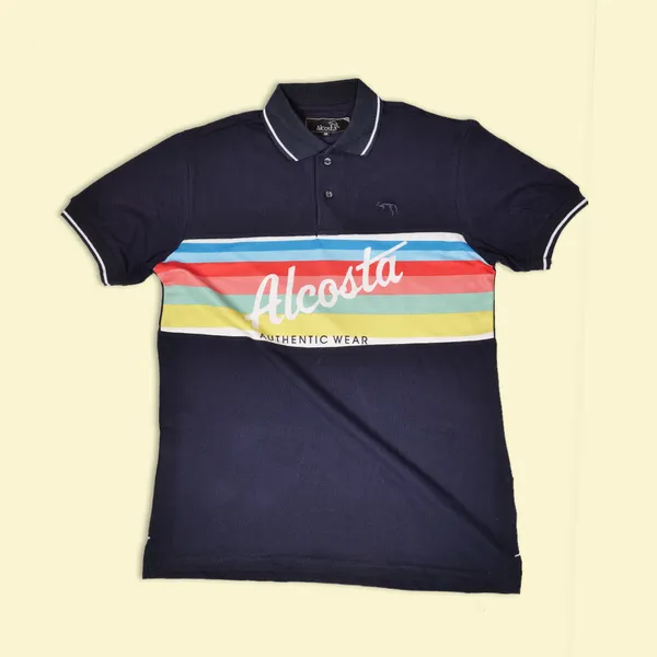 Navy_Blue_Cotton_Short_Sleeve_Chest_Polo_T-Shirt_For_Men