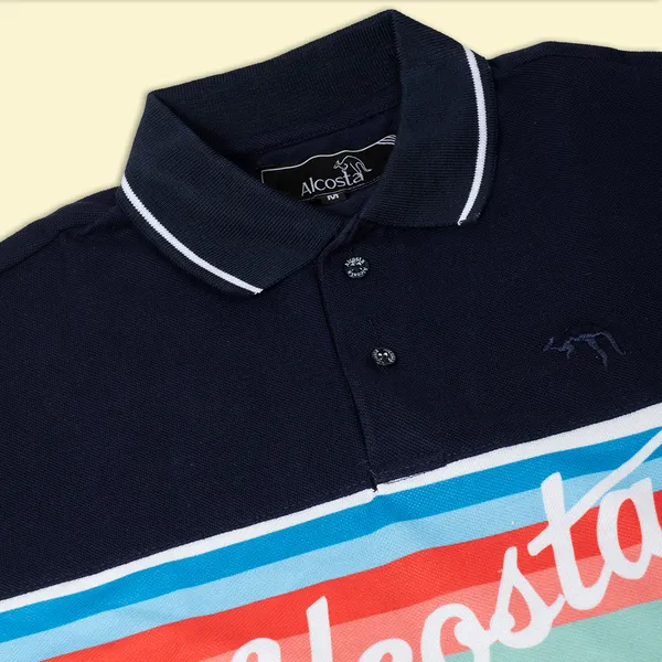 Navy_Blue_Cotton_Short_Sleeve_Chest_Polo_T-Shirt_For_Men