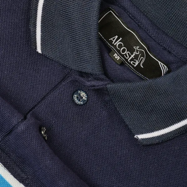 Navy_Blue_Cotton_Short_Sleeve_Chest_Polo_T-Shirt_For_Men