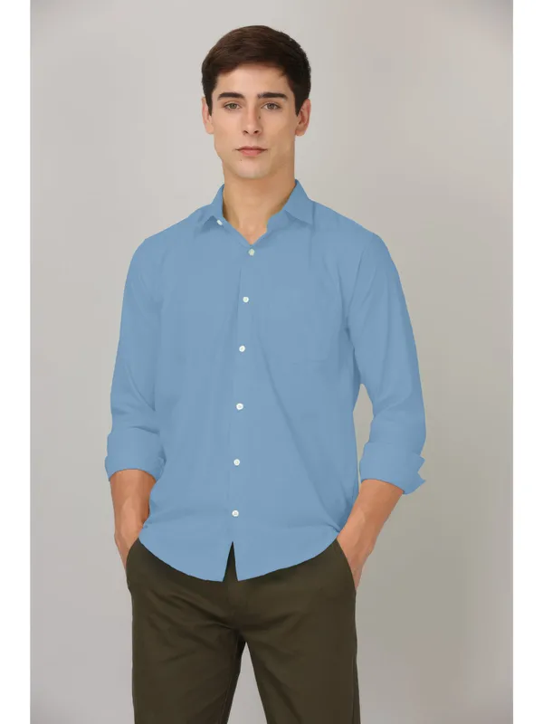 Light_Blue_Cotton_Full_Sleeve_Formal_Plain_Shirts_For_Men
