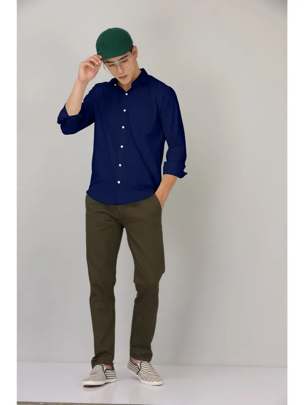 Navy_Blue_Cotton_Full_Sleeve_Classic_Formal_Plain_Shirts_For_Men