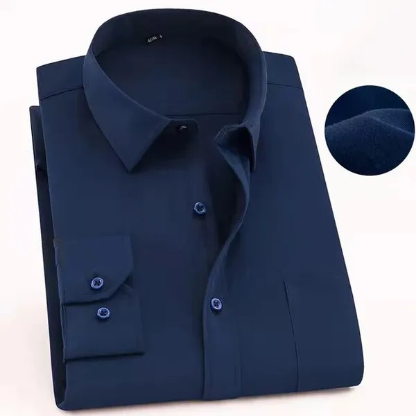 Navy_Blue_Cotton_Full_Sleeve_Classic_Formal_Plain_Shirts_For_Men