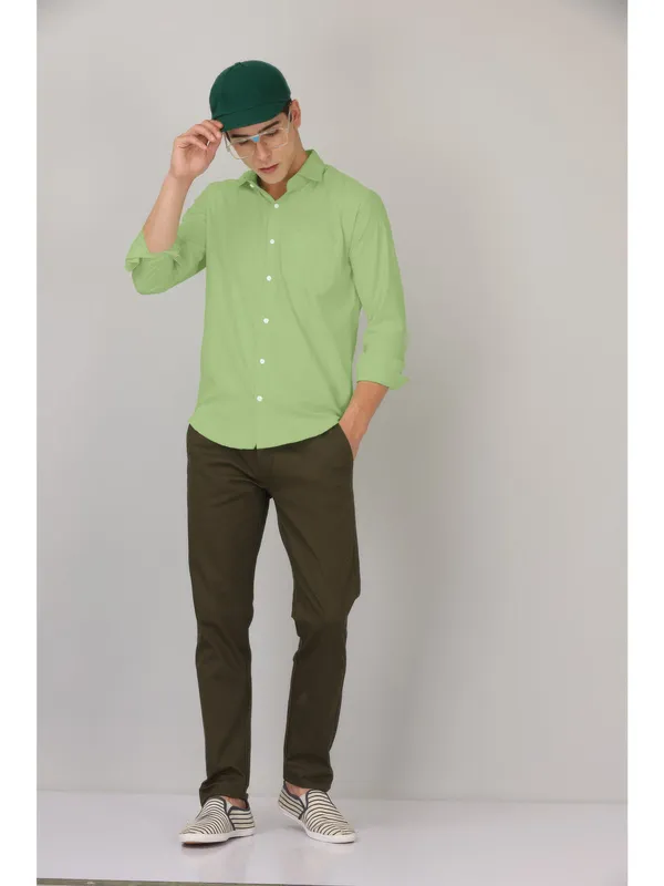 Pista_Green_Cotton_Full_Sleeve_Formal_Plain_Shirts_For_Men