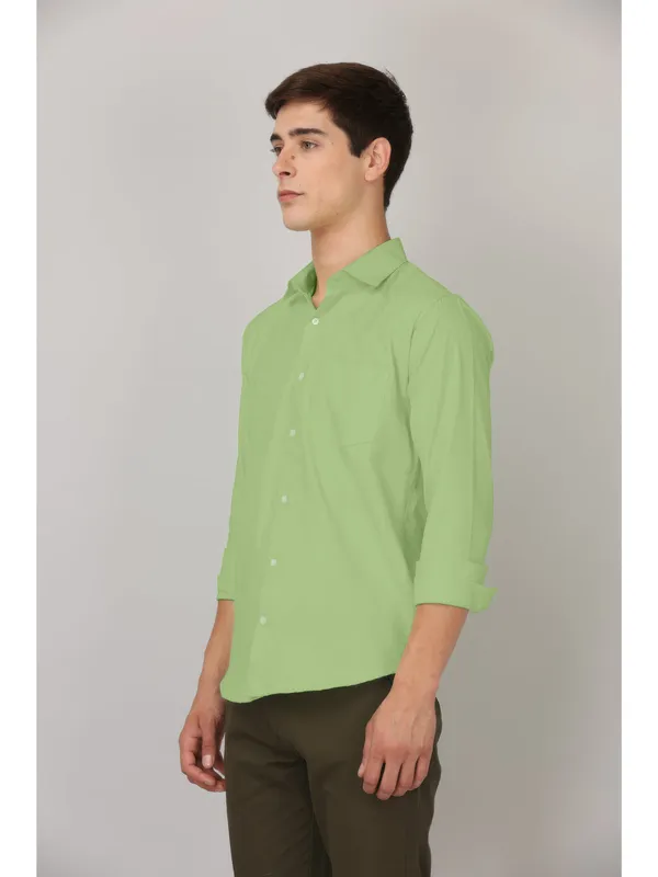 Pista_Green_Cotton_Full_Sleeve_Formal_Plain_Shirts_For_Men