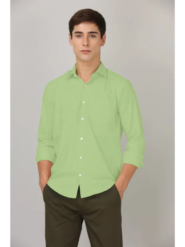 Pista_Green_Cotton_Full_Sleeve_Formal_Plain_Shirts_For_Men
