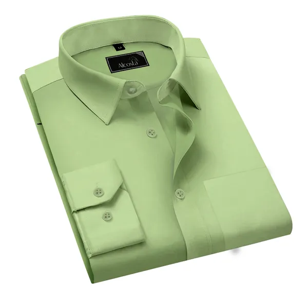 Pista_Green_Cotton_Full_Sleeve_Formal_Plain_Shirts_For_Men