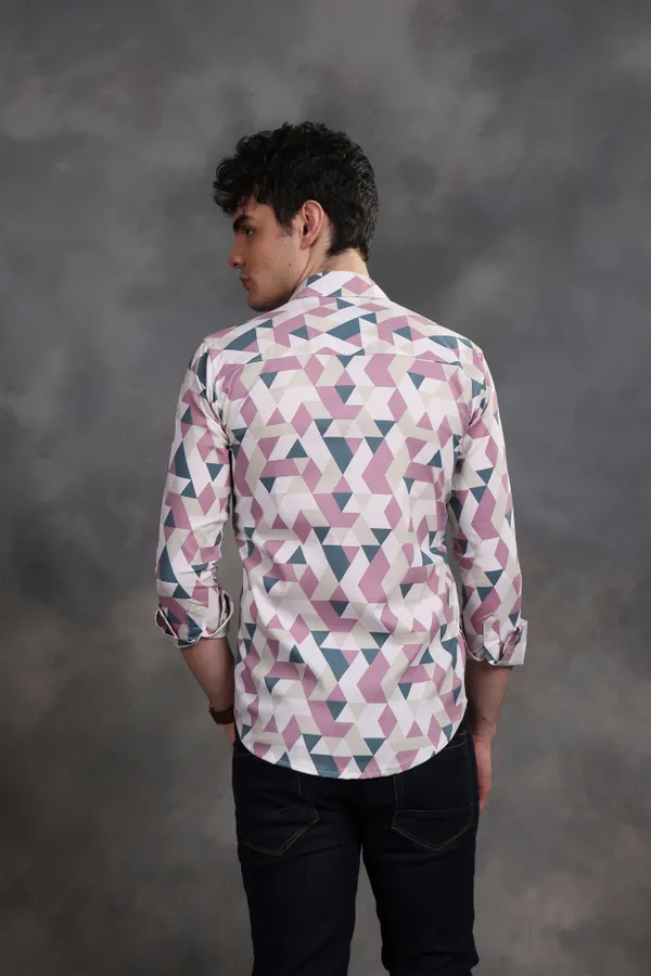 Pink_&_White_Triangle_Lycra_Print_Cotton_Shirt_For_Men