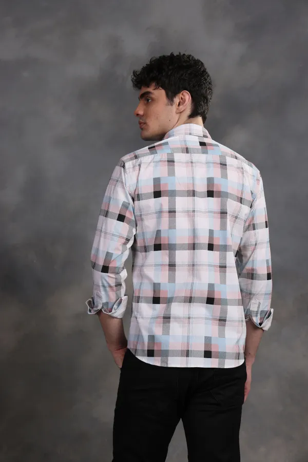 Multicolor_Plaid_Check_Cotton_Shirt_For_Men