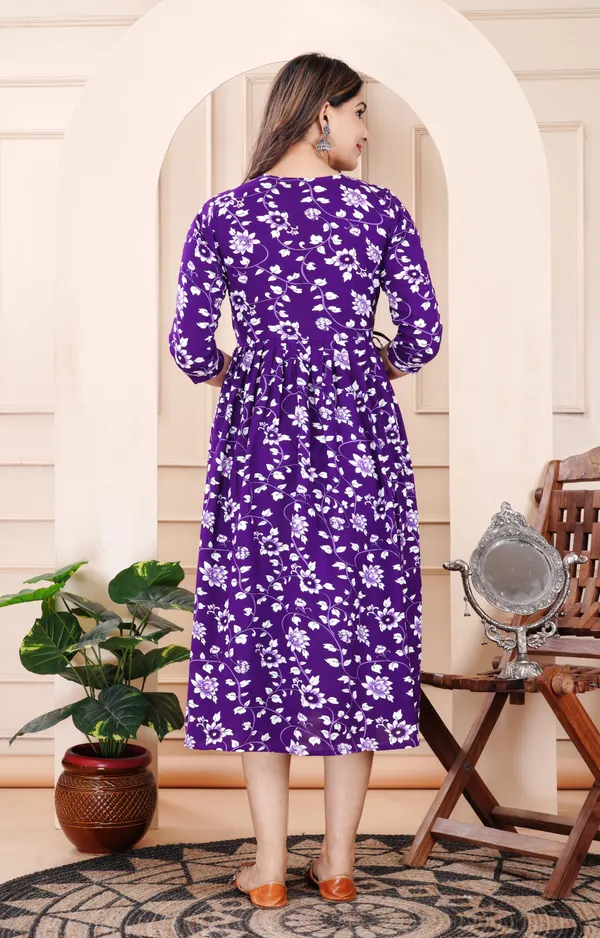 Blue_Maternity_and_Feeding_Gown_for_women_|_Rayon_Sanganeri_Print_Gown