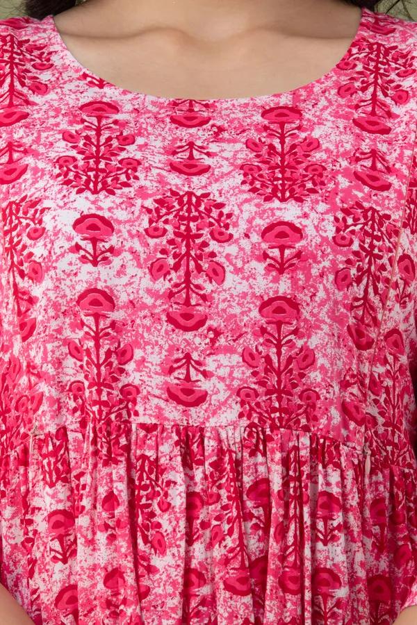 Baby_Pink_Maternity_and_Feeding_Gown_for_women_|_Pure_Cotton_Sanganeri_Print_Gown