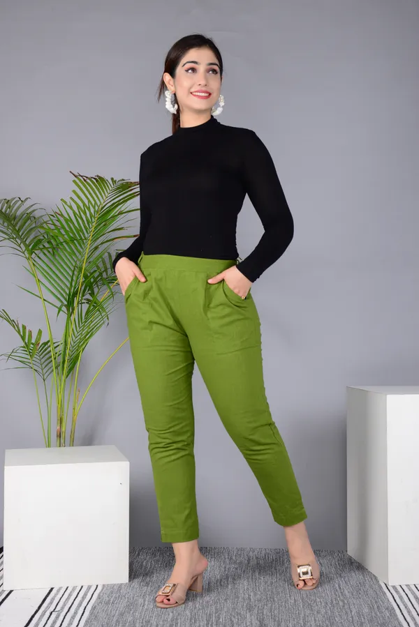 Green_Cotton_Classic_Regular_Fit_Solid_Pant_For_Girl