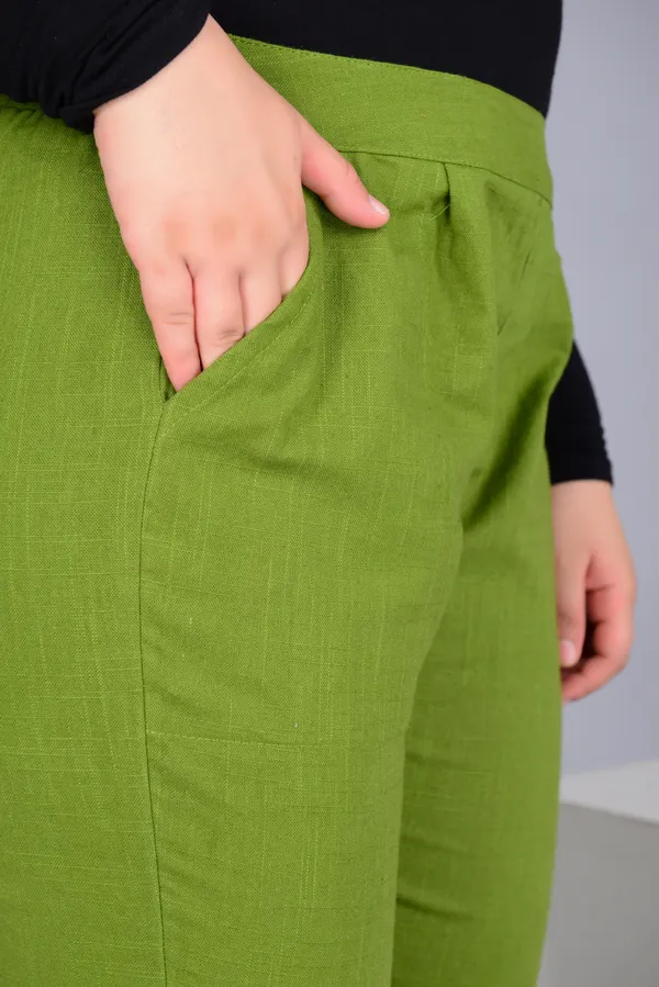 Green_Cotton_Classic_Regular_Fit_Solid_Pant_For_Girl