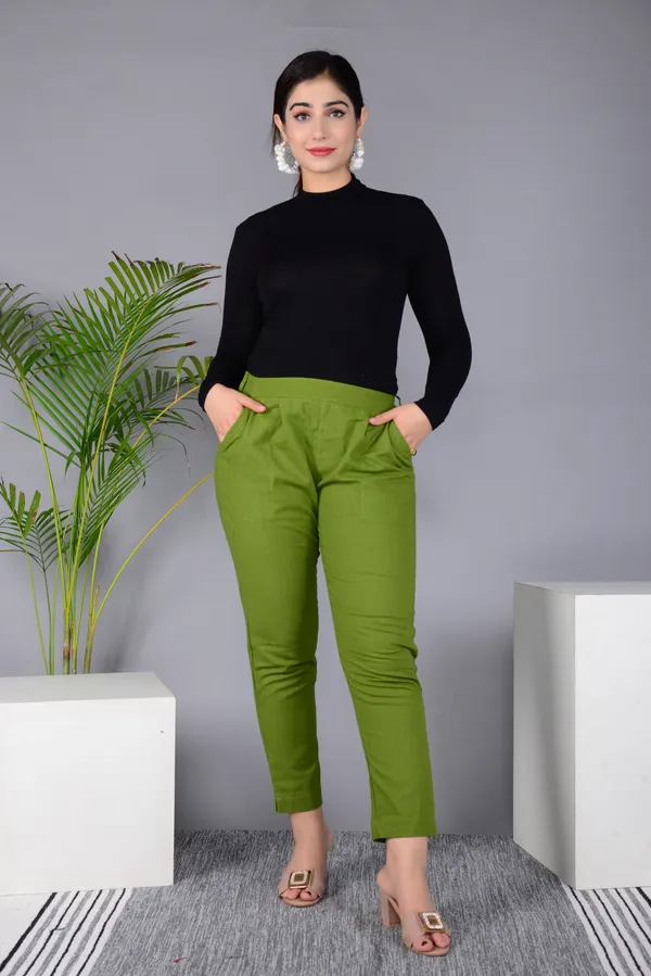 Green_Cotton_Classic_Regular_Fit_Solid_Pant_For_Girl