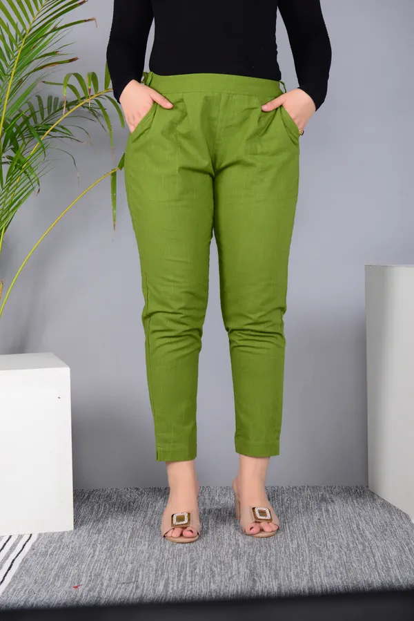 Green_Cotton_Classic_Regular_Fit_Solid_Pant_For_Girl