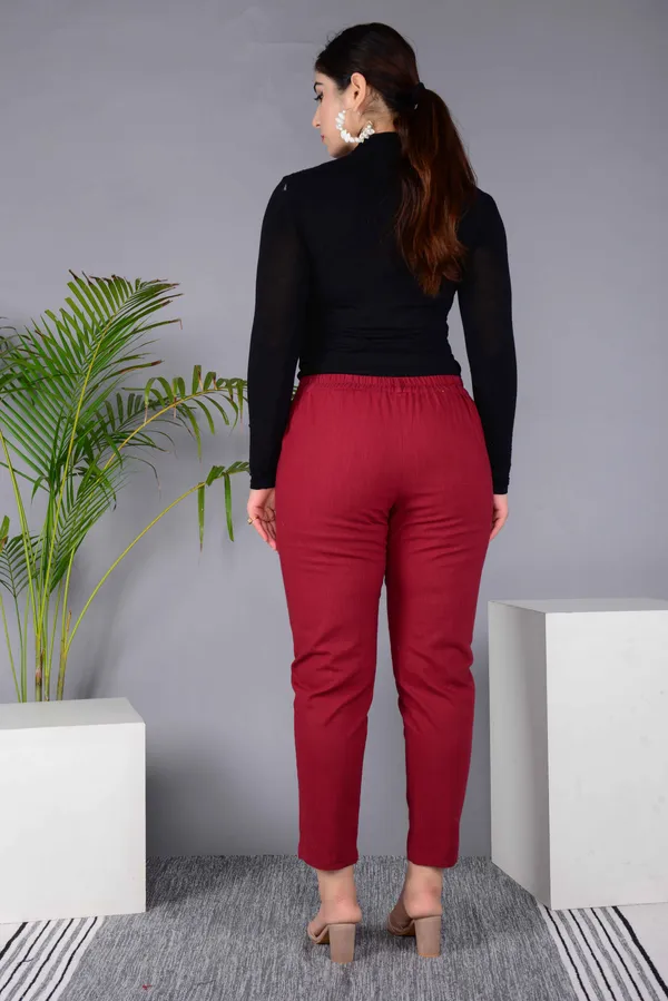 Maroon_Cotton_Classic_Regular_Fit_Solid_Pant_For_Girl