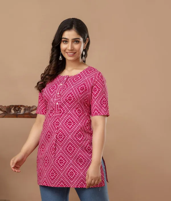 Pink_Classic_Regular_Fit_Solid_Kurti_Top_For_Girl