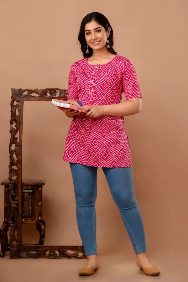 Pink_Classic_Regular_Fit_Solid_Kurti_Top_For_Girl