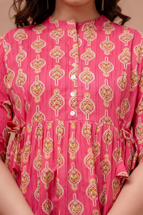Pink_Classic_Regular_Fit_Solid_Short_Top_For_Women