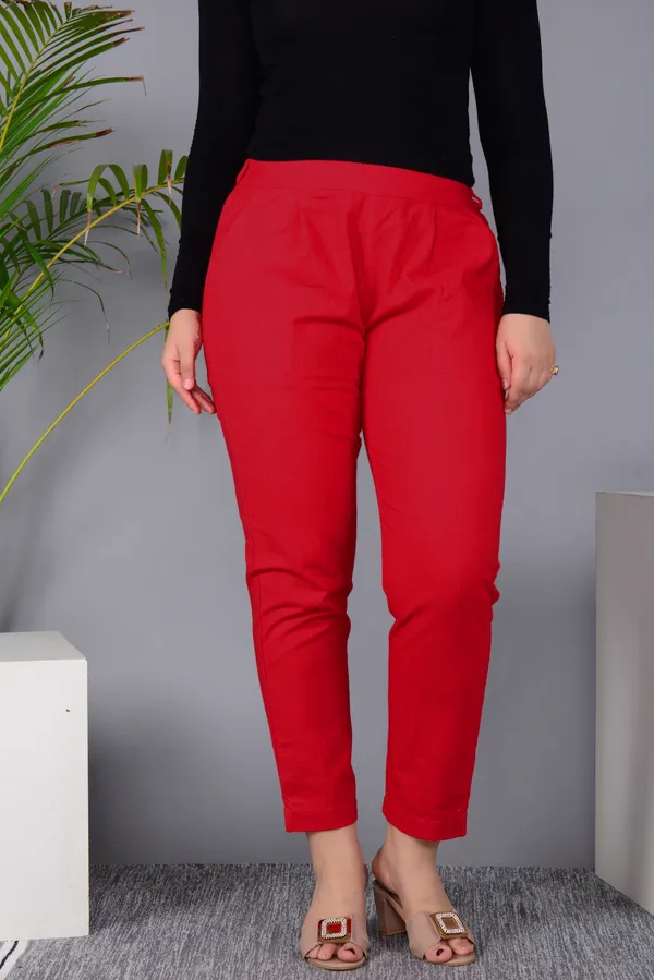Red_Regular_Fit_Solid_Pant_for_Girls_|_Pure_Cotton_Classic_Comfort_Wear